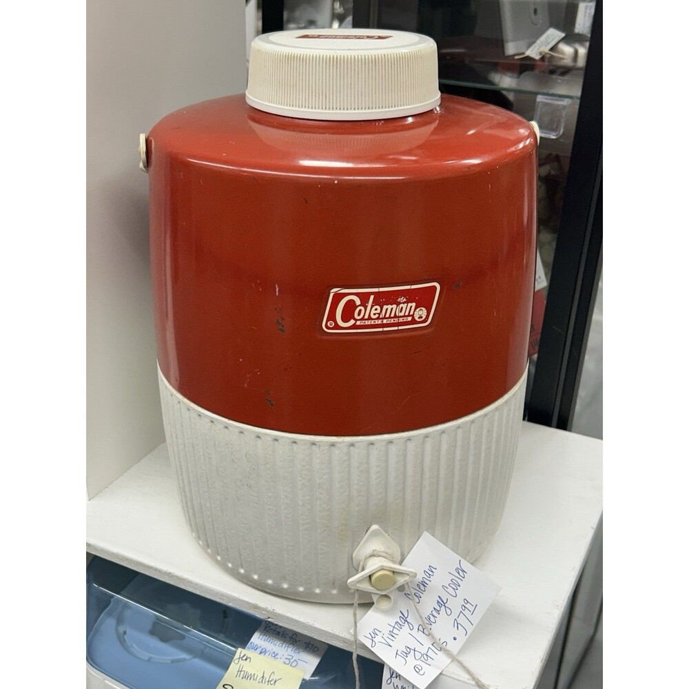 Vintage Coleman Metal/Plastic 2-Gallon Cooler Picnic Jug Camping Hunting